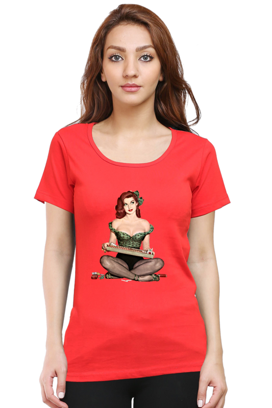 Women's Round Neck Half Sleeve Girly 20 T Shirt