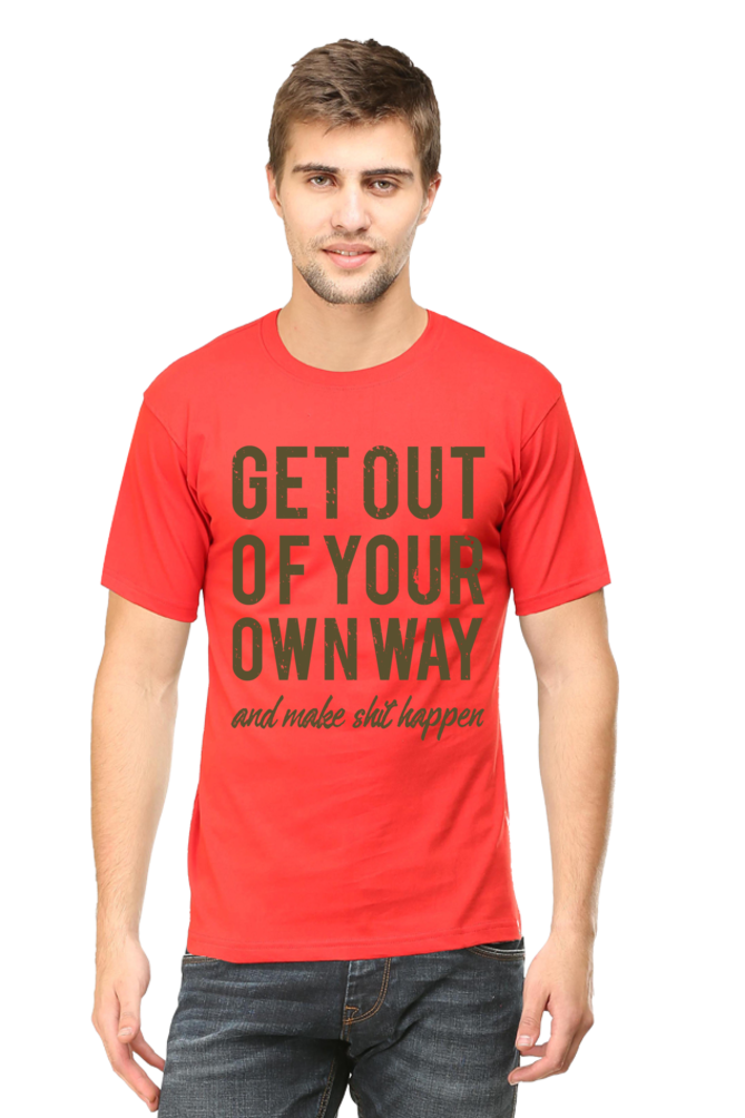 Unisex Round Neck Half Sleeve Retro Get Out Your T Shirt