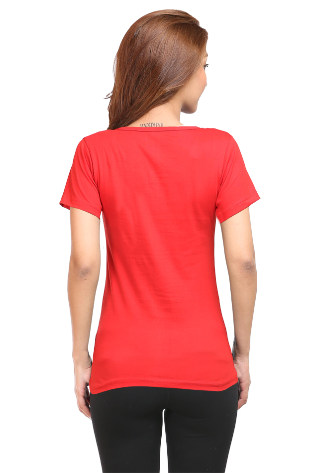 Women's Round Neck Half Sleeve Girly 34 T Shirt