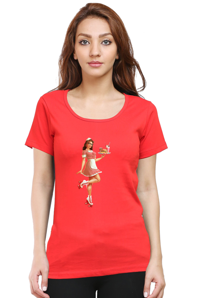 Women's Round Neck Half Sleeve Girly 28 T Shirt