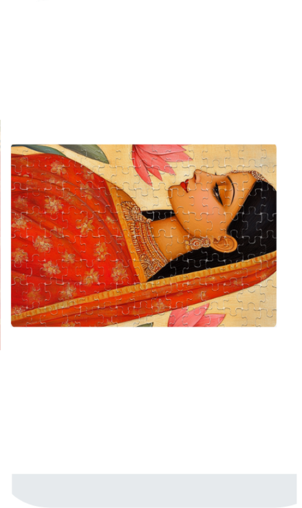 Traditional Indian Art Lady Jigsaw Puzzle | A4 Size | 120 pcs