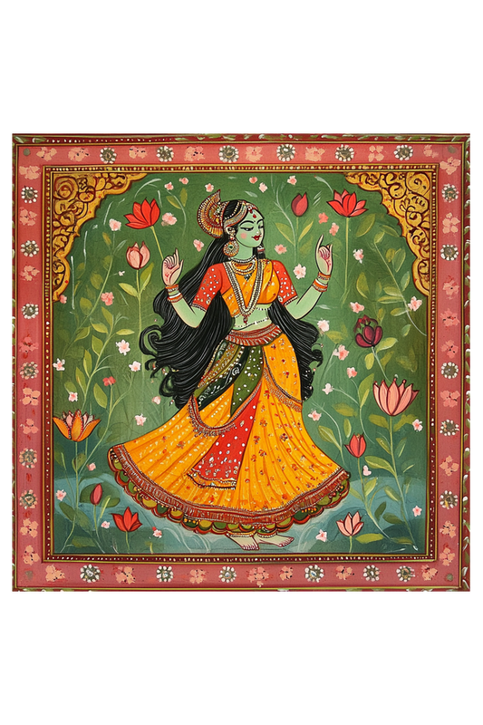 Ramayana Colourful Sita Art on Canvas with Frame | Home Decor and Wall Art