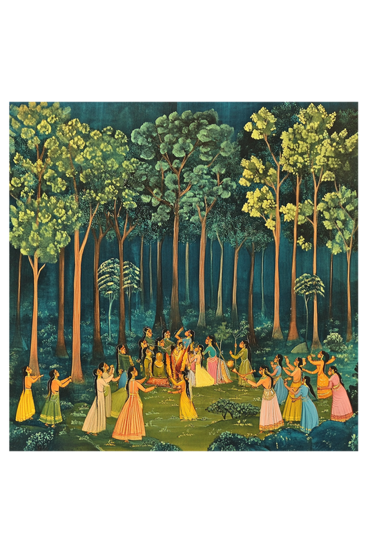 Ramayana Art in Forest on Canvas with Frame | Home Decor and Wall Art