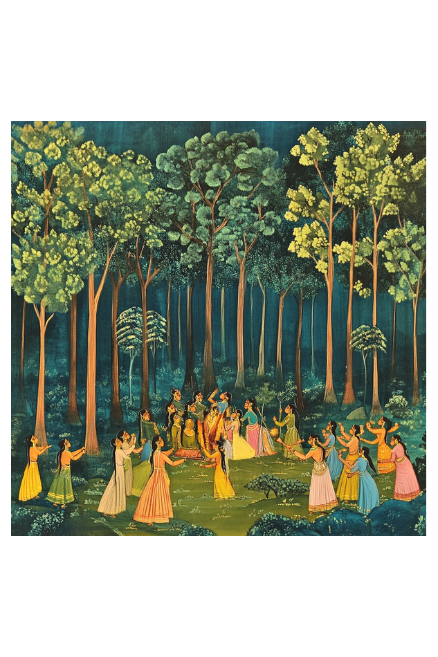 Ramayana Art in Forest on Canvas with Frame | Home Decor and Wall Art