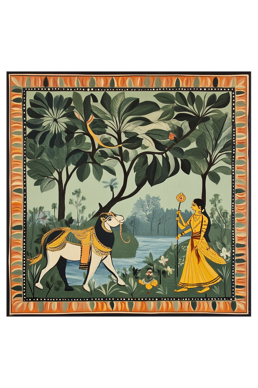 Ramayana Traditional Indian Art on Canvas with Frame | Home Decor and Wall Art