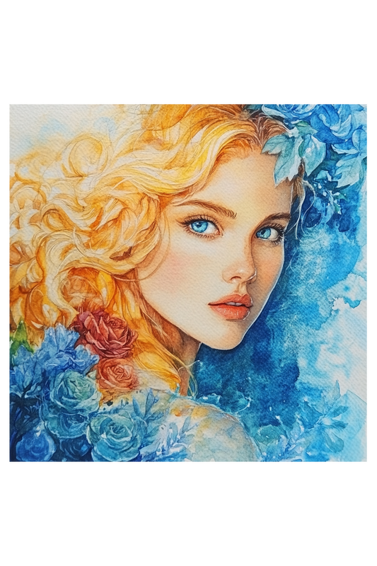 Mythology Aphrodite Water Colour on Canvas with Frame | Home Decor and Wall Art