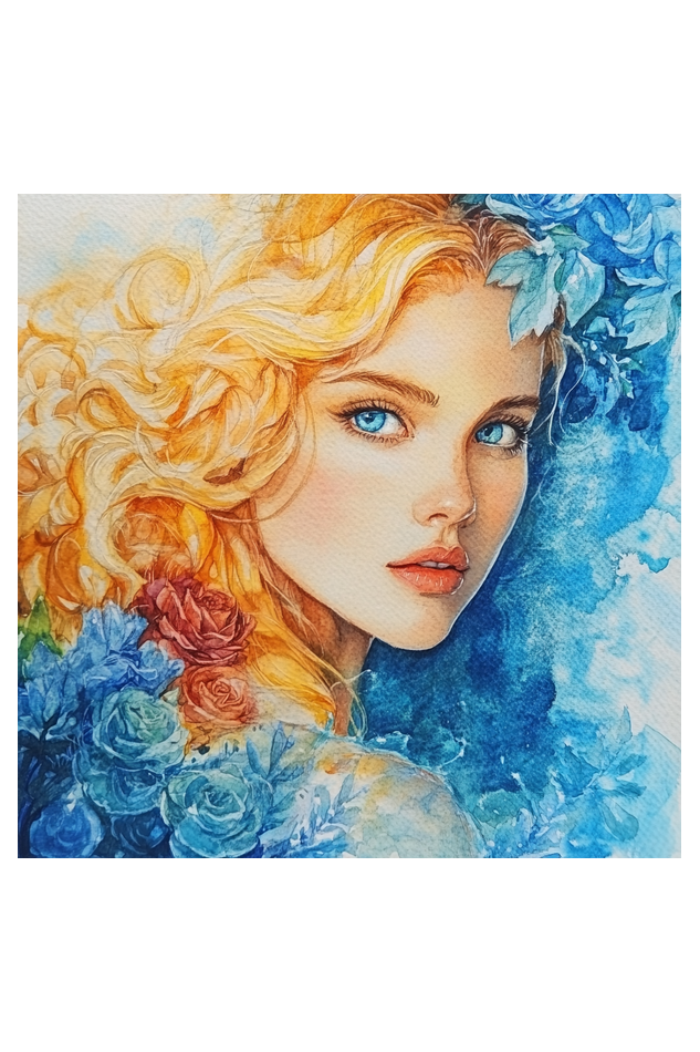 Mythology Aphrodite Water Colour on Canvas with Frame | Home Decor and Wall Art