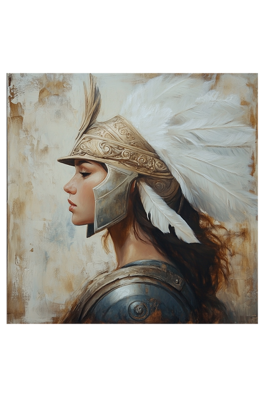 Mythology Athena Side Facing Oil Painting on Canvas with Frame | Home Decor and Wall Art