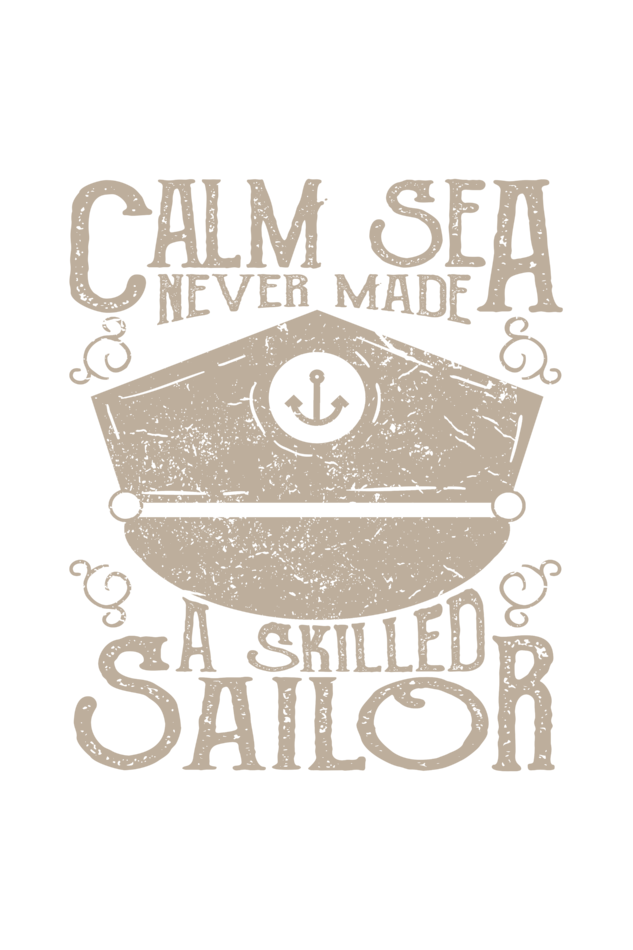 Unisex Round Neck Half Sleeve Retro Calm Sea T Shirt