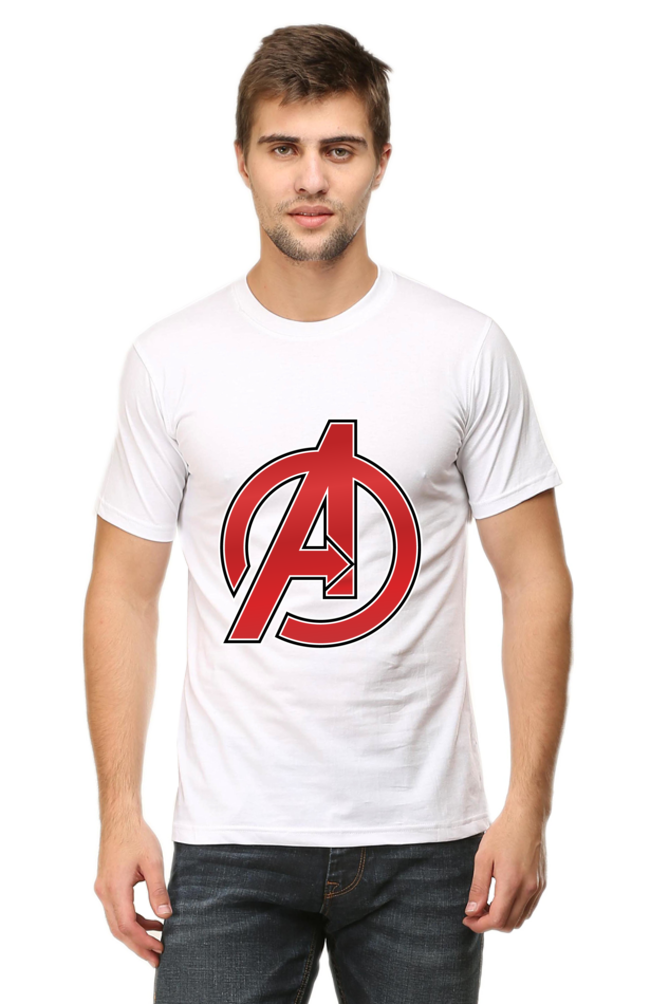 Unisex Round Neck Half Sleeve Superhero Avengers Logo T Shirt