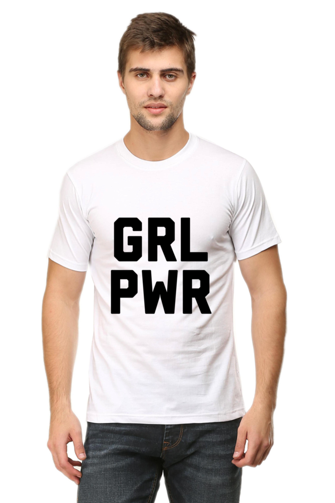 Unisex Round Neck Half Sleeve Quotes Girl Power T Shirt