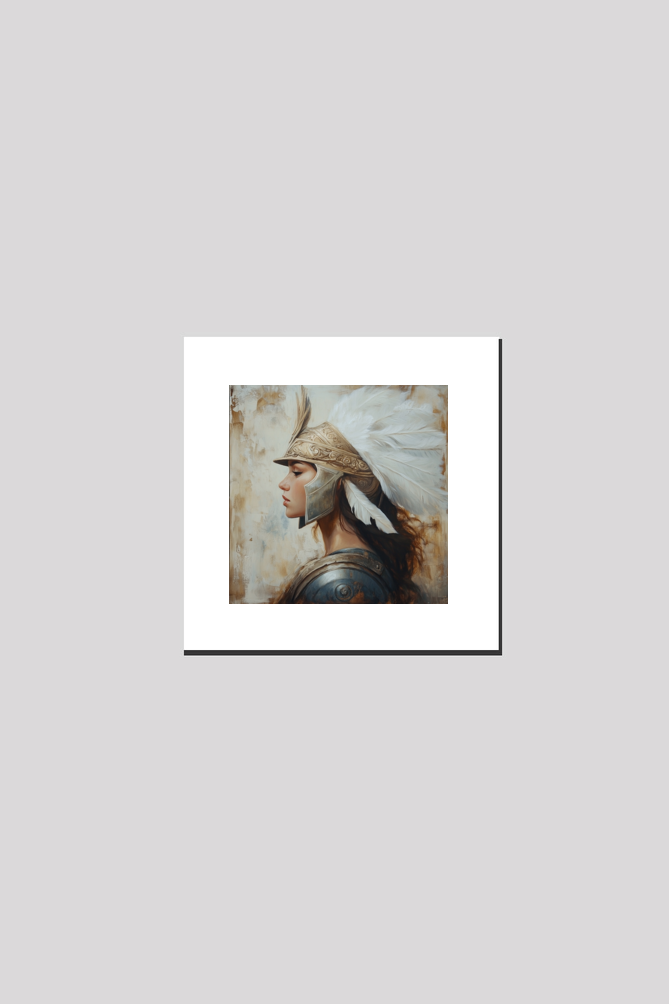 Mythology Athena Side Facing Oil Painting on Canvas with Frame | Home Decor and Wall Art