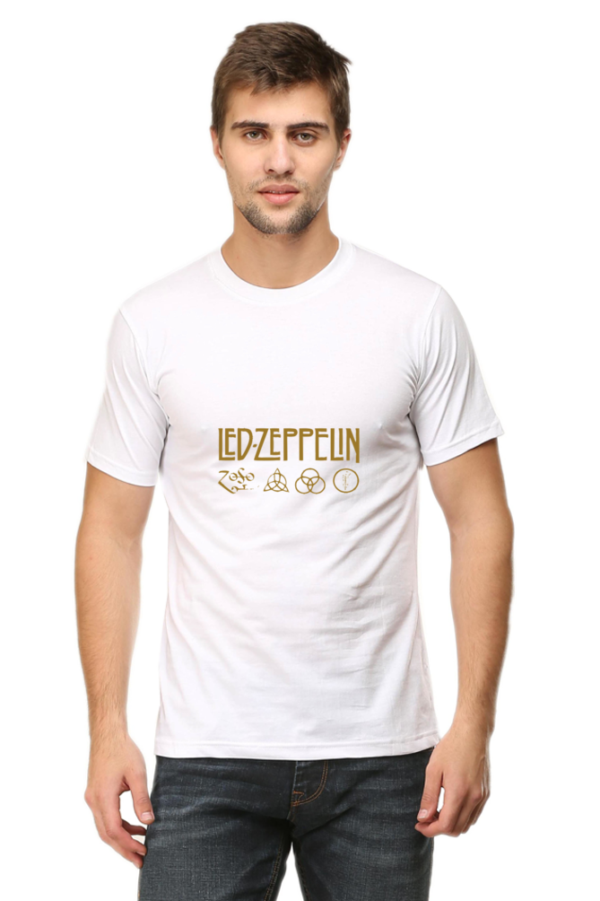 Unisex Round Neck Half Sleeve Rockblues Led Zepplin T Shirt