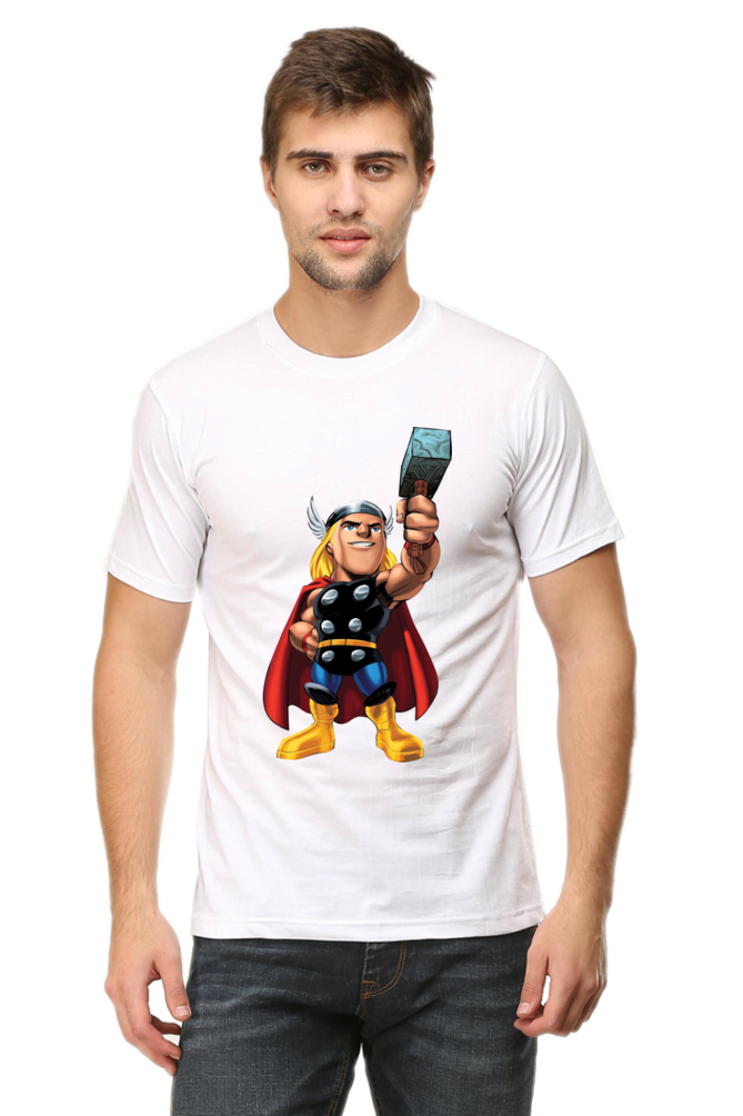 Unisex Round Neck Half Sleeve Superhero Child Thor T Shirt