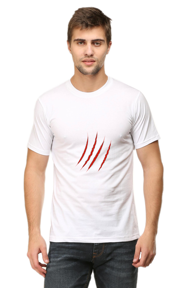 Unisex Round Neck Half Sleeve Superhero Wolverine T Shirt