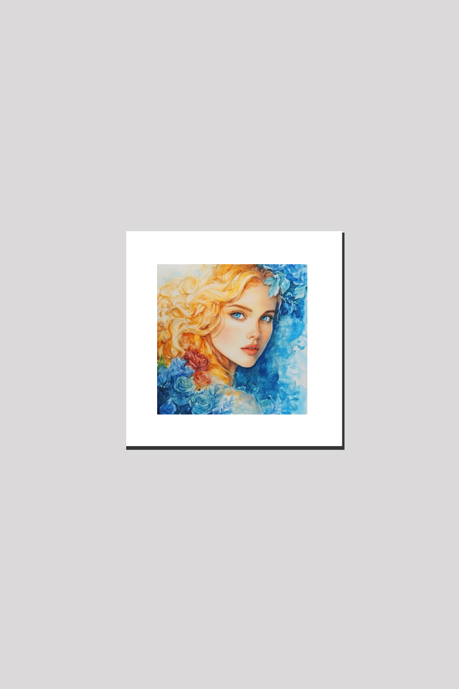 Mythology Aphrodite Water Colour on Canvas with Frame | Home Decor and Wall Art