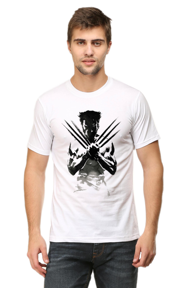 Unisex Round Neck Half Sleeve Superhero Wolverine 2 T Shirt