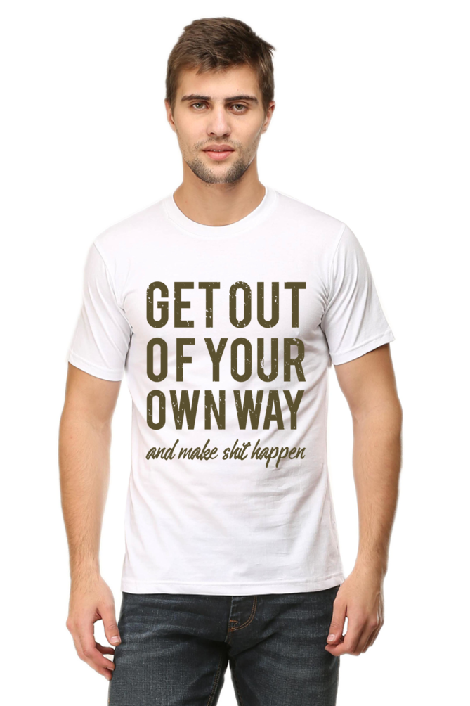 Unisex Round Neck Half Sleeve Retro Get Out Your T Shirt