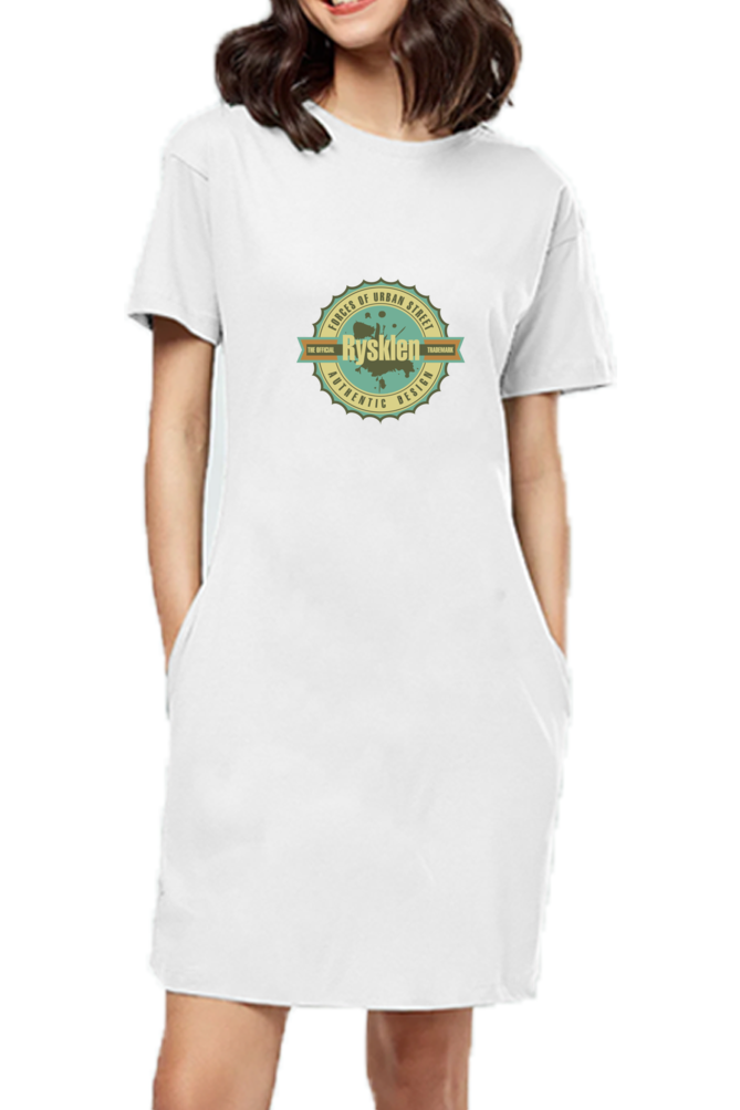 Women's Round Neck T-Shirt Dress Bysken