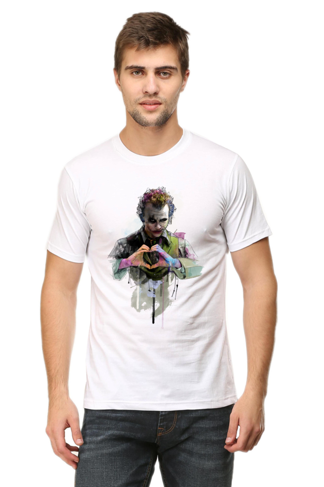 Unisex Round Neck Half Sleeve Superhero Joker T Shirt