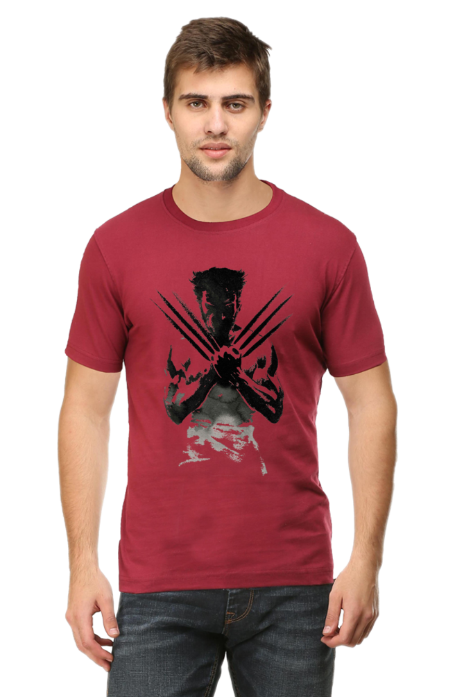 Unisex Round Neck Half Sleeve Superhero Wolverine 2 T Shirt