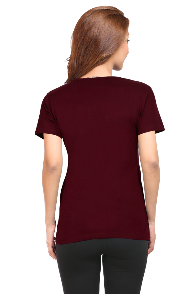 Women's Round Neck Half Sleeve Girly 38 T Shirt