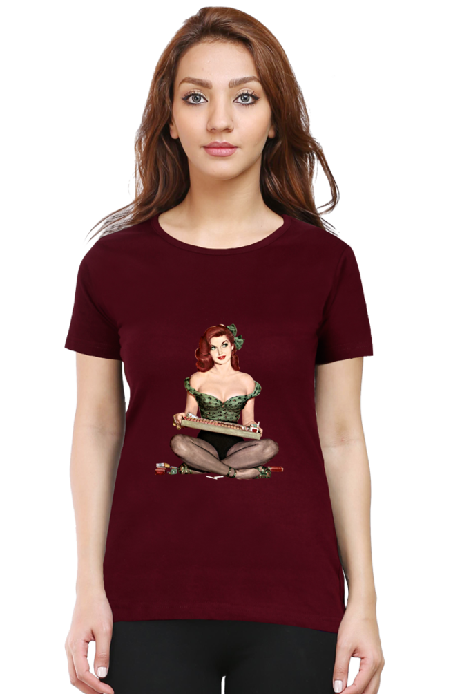 Women's Round Neck Half Sleeve Girly 20 T Shirt