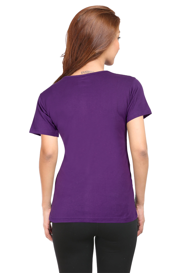 Women's Round Neck Half Sleeve Girly 1 T Shirt