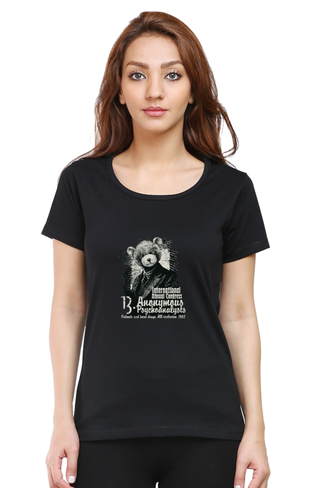 Women's Round Neck Half Sleeve Retro Congress T Shirt