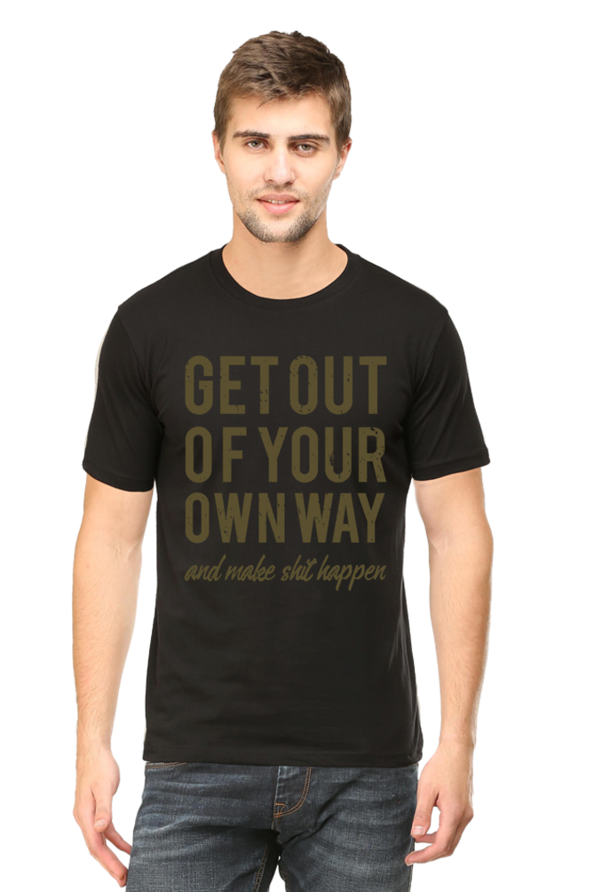 Unisex Round Neck Half Sleeve Retro Get Out Your T Shirt