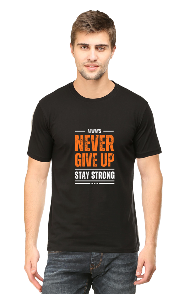 Unisex Round Neck Half Sleeve Slogan 4 T Shirt