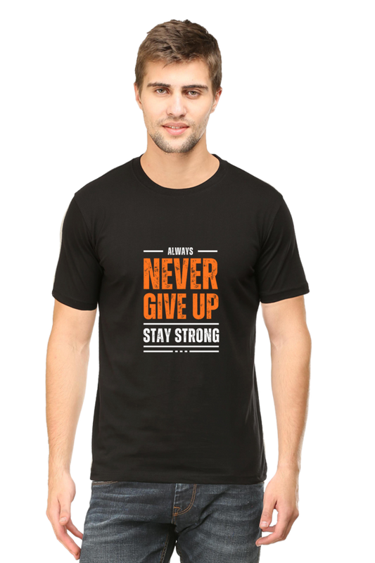 Unisex Round Neck Half Sleeve Slogan 4 T Shirt