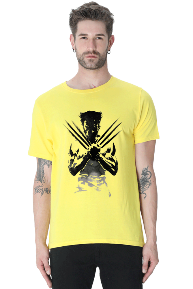 Unisex Round Neck Half Sleeve Superhero Wolverine 2 T Shirt