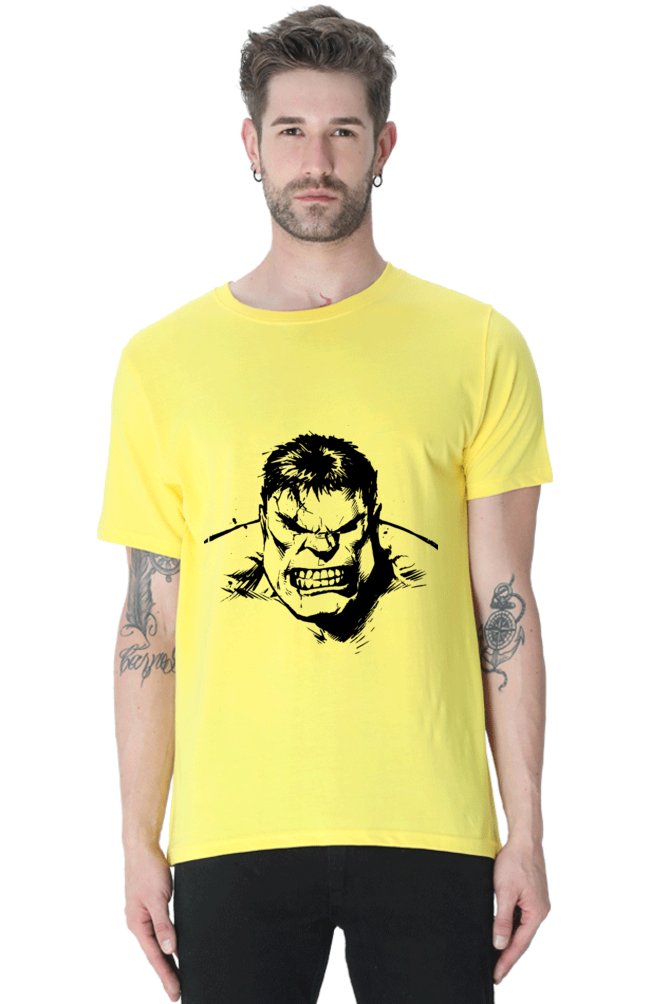 Unisex Round Neck Half Sleeve Superheroes Hulk T Shirt