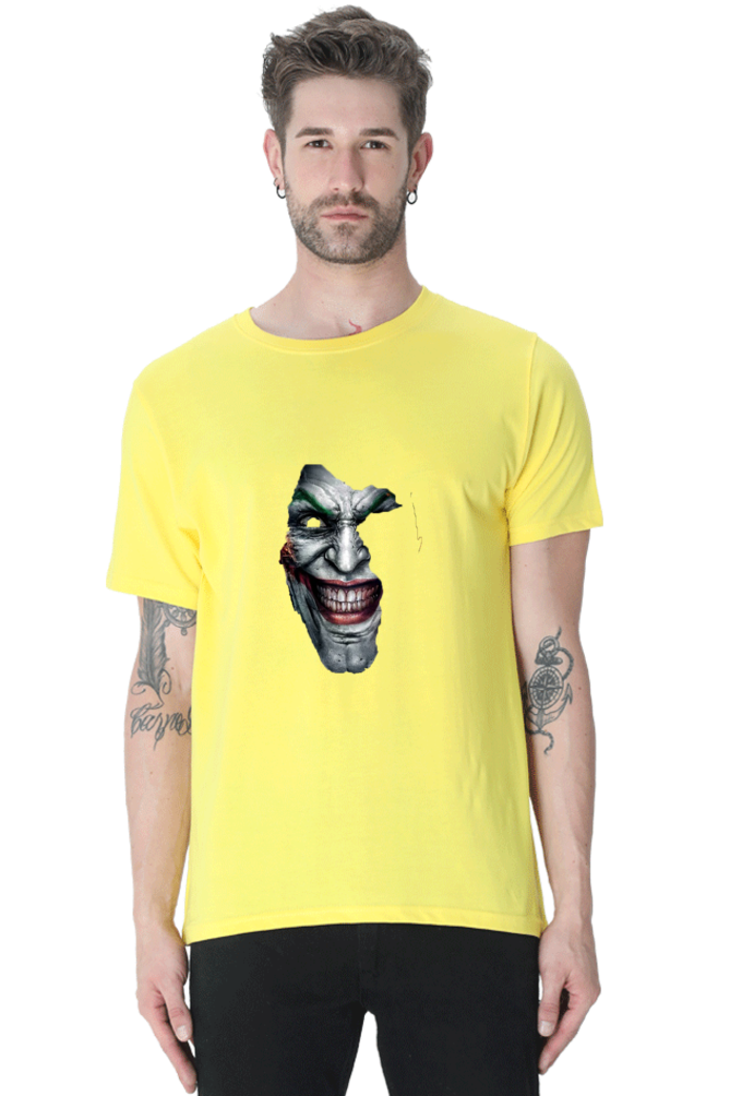 Unisex Round Neck Half Sleeve Superheroes Joker Half T Shirt