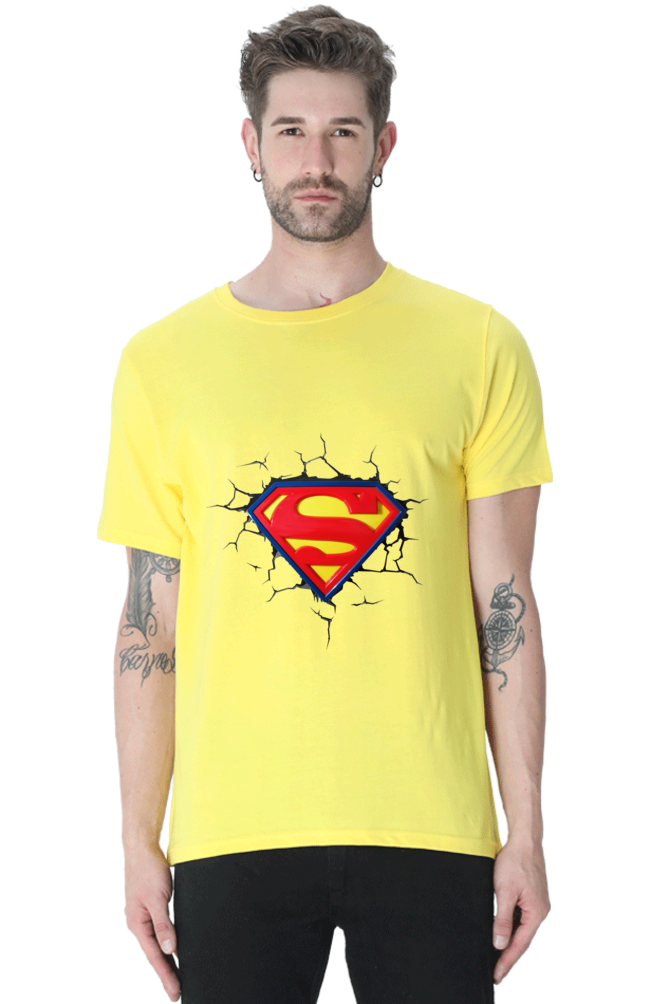 Unisex Round Neck Half Sleeve Superheros Superman T Shirt