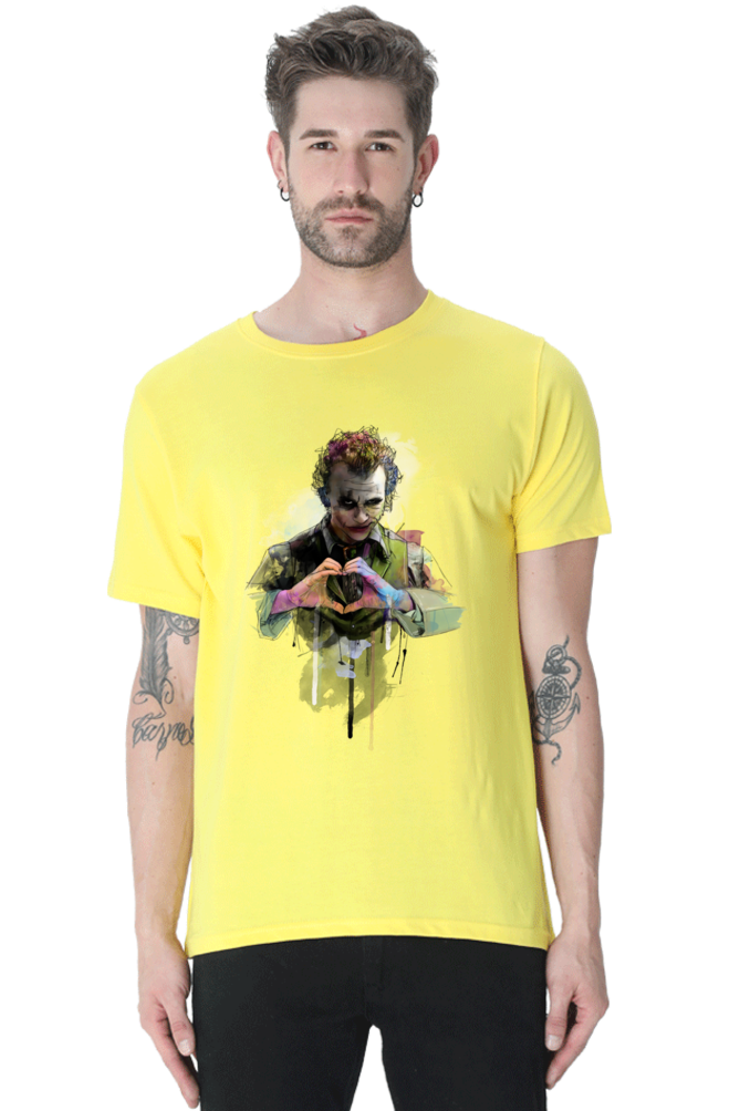 Unisex Round Neck Half Sleeve Superhero Joker T Shirt