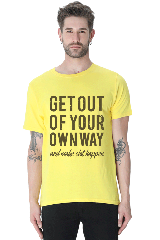 Unisex Round Neck Half Sleeve Retro Get Out Your T Shirt