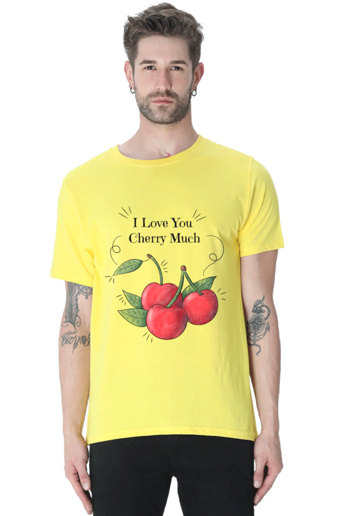 Unisex Round Neck Half Sleeve Quotes I Love you T Shirt