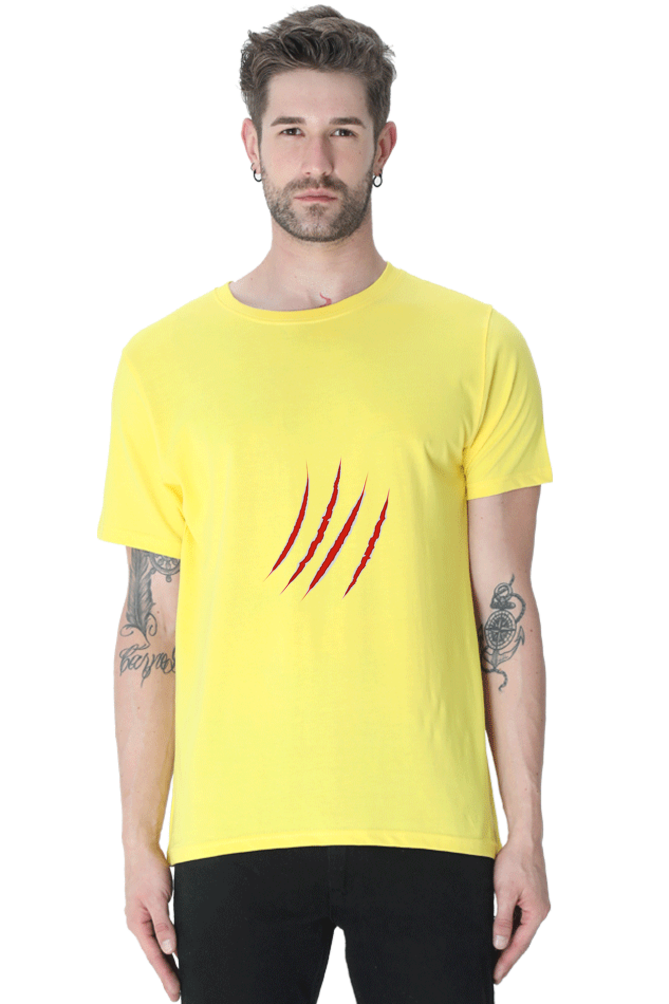 Unisex Round Neck Half Sleeve Superhero Wolverine T Shirt