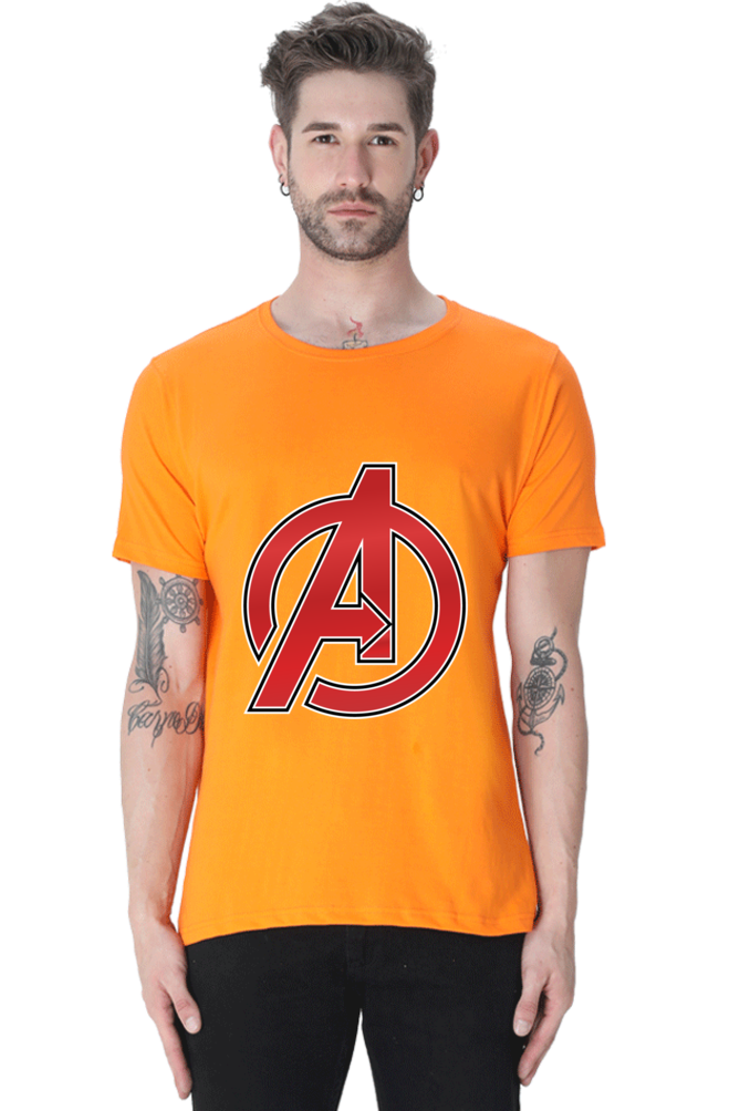 Unisex Round Neck Half Sleeve Superhero Avengers Logo T Shirt