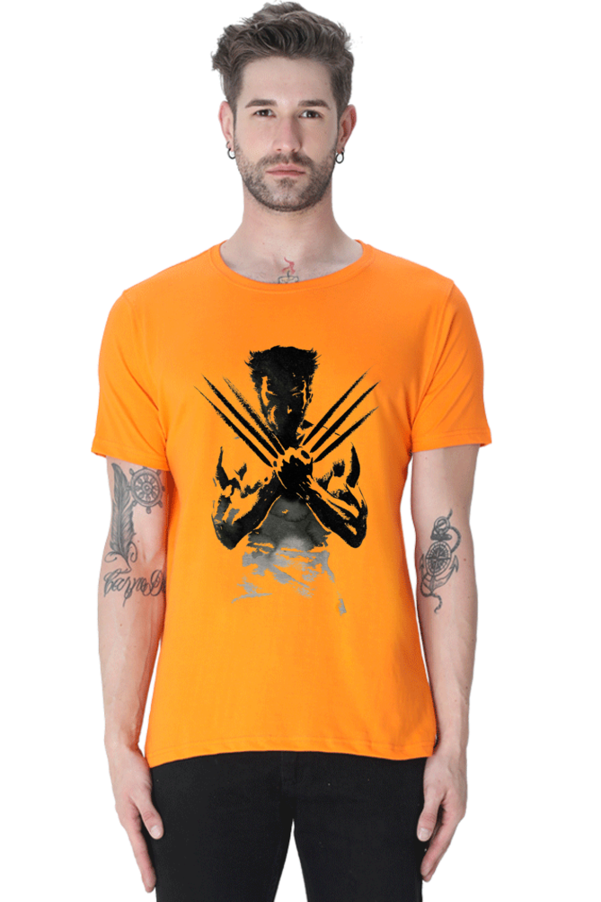 Unisex Round Neck Half Sleeve Superhero Wolverine 2 T Shirt