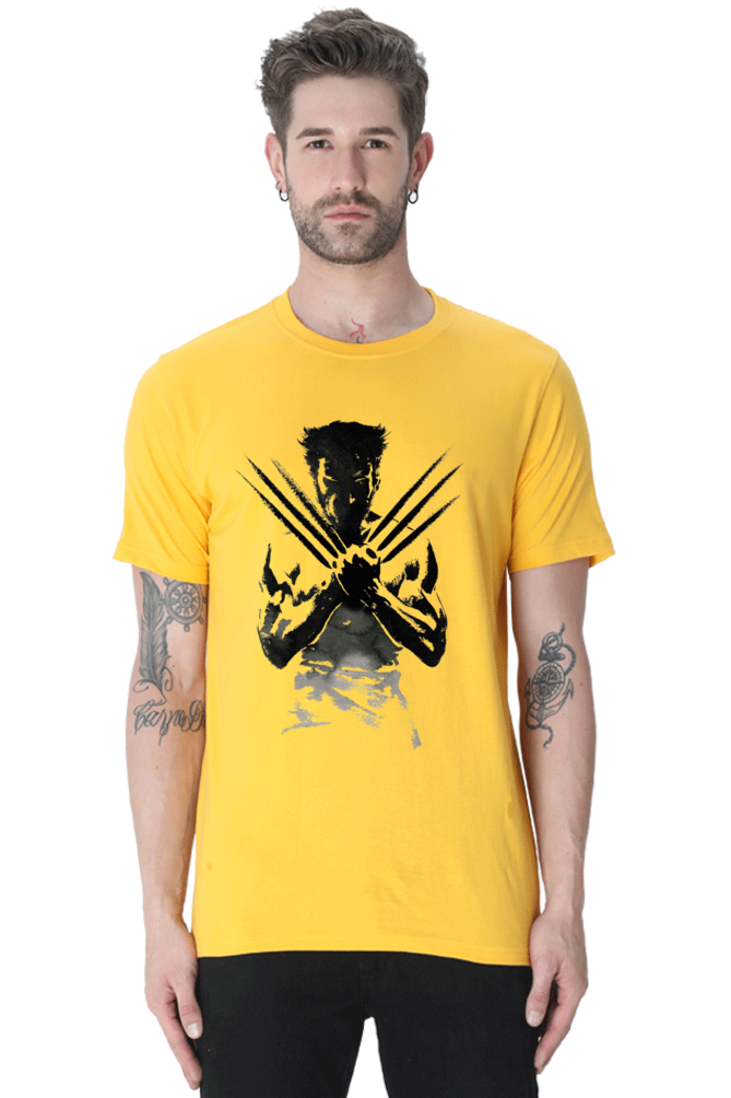 Unisex Round Neck Half Sleeve Superhero Wolverine 2 T Shirt