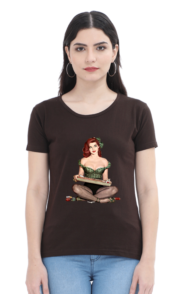 Women's Round Neck Half Sleeve Girly 20 T Shirt