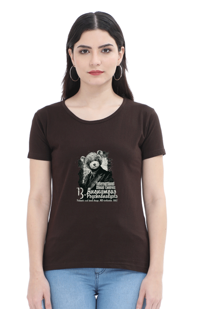 Women's Round Neck Half Sleeve Retro Congress T Shirt