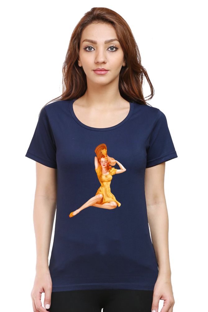 Women's Round Neck Half Sleeve Girly 21 T Shirt