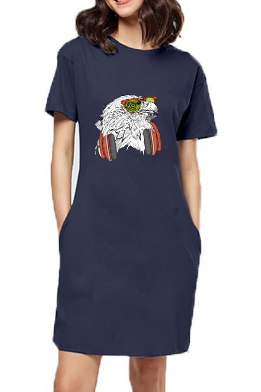 Women's T-Shirt Dress Eagle Animals