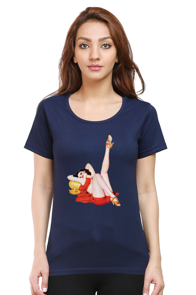 Women's Round Neck Half Sleeve Girly 22 T Shirt