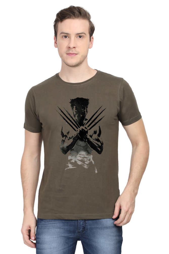 Unisex Round Neck Half Sleeve Superhero Wolverine 2 T Shirt