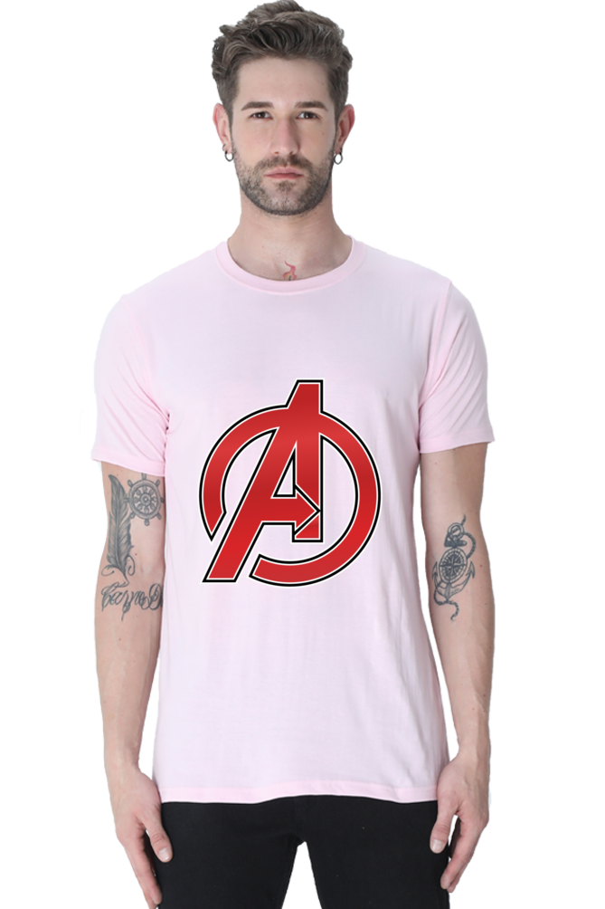 Unisex Round Neck Half Sleeve Superhero Avengers Logo T Shirt